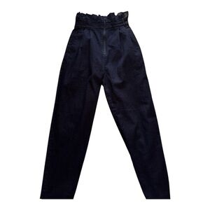 Tibi Womens Pants Indigo Dark Denim Paper Bag Slinky High Rise Jeans Size 4